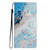 For iPhone 15 Pro Colored Drawing Leather Phone Case(Blue Marble)