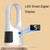 Desktop USB Charging Bladeless Fan Portable Vertical LED Digital Display Fan, Color: White