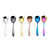 2pcs Small 304 Stainless Steel Spoon Glossy Thickened Flat Head Flat Bottom Serving Spoon, Color: Rose Gold