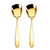 2pcs Small 304 Stainless Steel Spoon Glossy Thickened Flat Head Flat Bottom Serving Spoon, Color: Titanium Gold