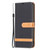 For Samsung Galaxy A25 5G Color Block Denim Texture Leather Phone Case(Black)