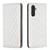 For Samsung Galaxy A25 5G Diamond Lattice Magnetic Leather Flip Phone Case(White)