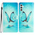 For Samsung Galaxy A25 5G Colored Drawing Leather Phone Case(Blue Butterfly)