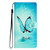 For Samsung Galaxy A25 5G Colored Drawing Leather Phone Case(Blue Butterfly)