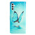 For Samsung Galaxy A25 5G Colored Drawing Leather Phone Case(Blue Butterfly)
