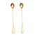 2pcs 304 Stainless Steel Long Handle Thickened Pointed Spoon Coffee Ice Drink Mixing Spoon, Color: Titanium Gold