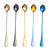 2pcs 304 Stainless Steel Long Handle Thickened Pointed Spoon Coffee Ice Drink Mixing Spoon, Color: Titanium Gold