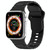 For Apple Watch Ultra 49mm Square Buckle Armor Style Silicone Watch Band(Black)