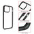 For iPhone 15 Pro Frosted TPU + Transparent PC Phone Case(Black)