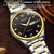 OLEVS 5563 Men Luminous Waterproof Quartz Watch(Black + Gold)