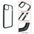 For iPhone 15 Frosted TPU + Transparent PC Phone Case(Black)