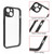 For iPhone 13 Frosted TPU + Transparent PC Phone Case(Black)