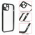 For iPhone 14 Plus Frosted TPU + Transparent PC Phone Case(Black)