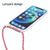 For iPhone 15 Transparent Acrylic Airbag Shockproof Phone Protective Case with Lanyard(Yellow Rainbow)