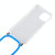 For iPhone 15 Four-Corner Shockproof Transparent TPU Case with Lanyard(Blue)