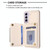 For Samsung Galaxy S21 FE 5G BF27 Metal Ring Card Bag Holder Phone Case(Beige)