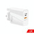 A502 65W USB-C/Type-C+USB Dual Port GaN Charger QC3.0 Laptop Universal Charger UK Plug White