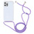 For iPhone 15 Plus Transparent Acrylic Airbag Shockproof Phone Protective Case with Lanyard(Purple Rainbow)