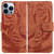 For iPhone 15 Pro Max Tiger Embossing Pattern Leather Phone Case(Brown)