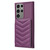 For Samsung Galaxy S23 Ultra 5G BF26 Wave Pattern Card Bag Holder Phone Case(Dark Purple)