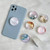 5pcs Transparent Crystal Ball Marble Texture Airbag Phone Holder Lazy Desktop Support Retractable Ring Stand(Light Gray)