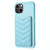 For iPhone 14 / 13 BF26 Wave Pattern Card Bag Holder Phone Case(Blue)
