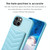 For iPhone 14 / 13 BF26 Wave Pattern Card Bag Holder Phone Case(Blue)