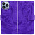 For iPhone 15 Pro Max Tiger Embossing Pattern Leather Phone Case(Purple)