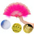 Vintage Style Flapper Hand Fan Embroidered Flower Marabou Feather Fan(Rose Red)