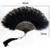 Vintage Style Flapper Hand Fan Embroidered Flower Marabou Feather Fan(Rose Red)
