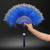 Vintage Style Flapper Hand Fan Embroidered Flower Marabou Feather Fan(Yellow)