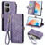 For Honor X40i Geometric Zipper Wallet Side Buckle Leather Phone Case(Purple)