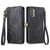 For Nokia XR20 Geometric Zipper Wallet Side Buckle Leather Phone Case(Black)