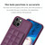 For iPhone 14 Plus Grid Card Slot Holder Phone Case(Dark Purple)