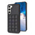 For Samsung Galaxy S21 FE 5G Grid Card Slot Holder Phone Case(Black)