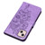 For iPhone 15 Plus Embossed Butterfly Leather Phone Case(Light Purple)