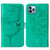 For iPhone 15 Pro Max Embossed Butterfly Leather Phone Case(Green)