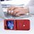 For Samsung Galaxy Z Flip5 Cubic Grid Calf Texture Magnetic Leather Phone Case(Red)