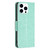 For iPhone 15 Pro Embossing Two Butterflies Pattern Leather Phone Case(Green)