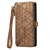 For Samsung Galaxy S21+ 5G Geometric Zipper Wallet Side Buckle Leather Phone Case(Brown)