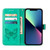 For iPhone 15 Plus Embossed Butterfly Leather Phone Case(Green)