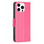For iPhone 15 Pro Embossing Two Butterflies Pattern Leather Phone Case(Rose Red)