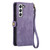 For Samsung Galaxy S22 5G Geometric Zipper Wallet Side Buckle Leather Phone Case(Purple)