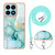 For Honor X8a Electroplating Marble Dual-side IMD Phone Case with Lanyard(Green 003)