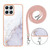 For Honor X8 4G Electroplating Marble Dual-side IMD Phone Case with Lanyard(White 006)