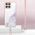 For Honor X8 4G Electroplating Marble Dual-side IMD Phone Case with Lanyard(White 006)