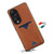 For Honor 90 Denior PU Back Cover Card Slot Holder Phone Case(Brown)