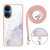 For Honor X7 Electroplating Marble Dual-side IMD Phone Case with Lanyard(White 006)