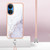 For Honor X7 Electroplating Marble Dual-side IMD Phone Case with Lanyard(White 006)