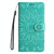 For iPhone 15 Pro Max Embossed Sunflower Leather Phone Case(Green)